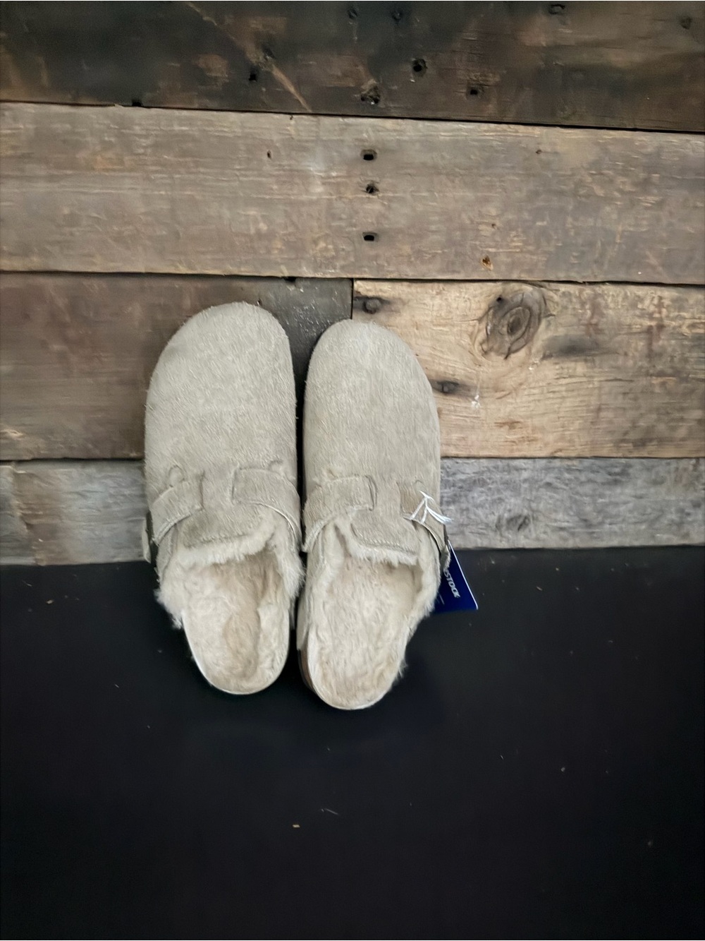 Birkenstock Women's Faux-Fur Lined Slip-On Clogs in Light taupe Narrow